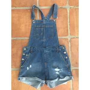 Denim Shortalls Size M NWOT